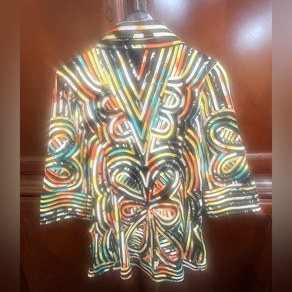 Damee INC NWOT butterfly pattern swing jacket, multicolor Stunning! sz sm - Picture 5 of 10